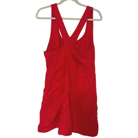 NWOT Madewell Cross-Back A-Line Mini Dress in Linen Red Size 12 - Picture 7 of 8